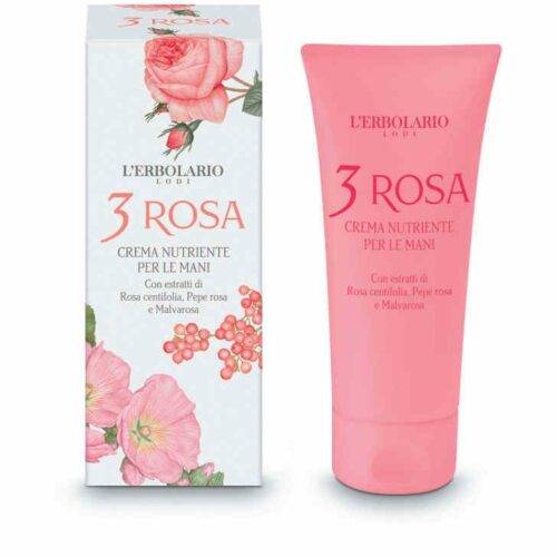 Erbolario 3 ROSA Parfümierte Handcreme für samtige Haut 75 ml